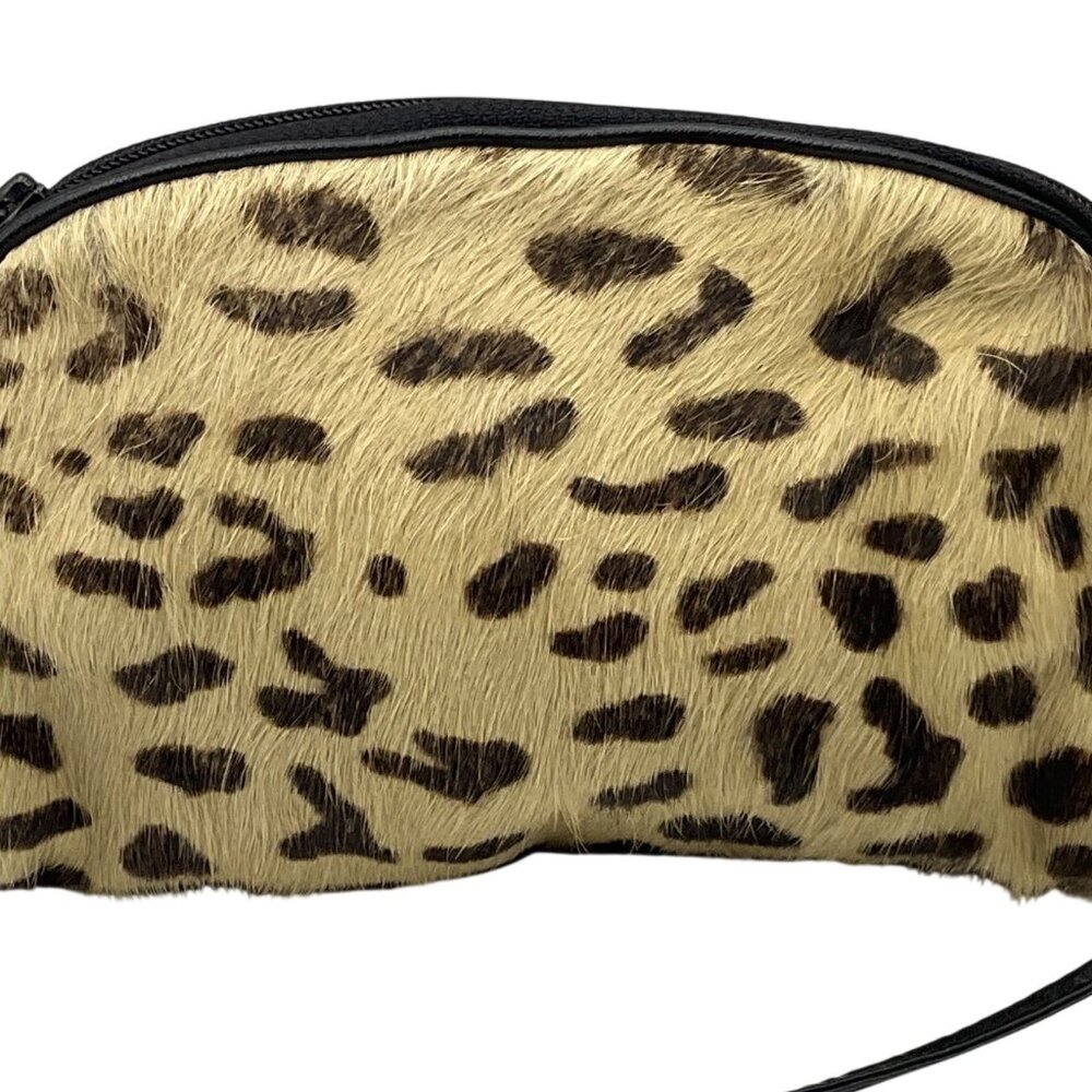 Made in Italy Leopard Print Leather Cowhide Small Crossbody Bag - Picture 2 of 14